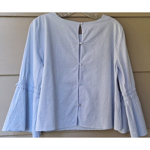 ZARA Basic Collection Boho Bell Sleeves Festival Semi Cropped Top Blouse M - Picture 6 of 8